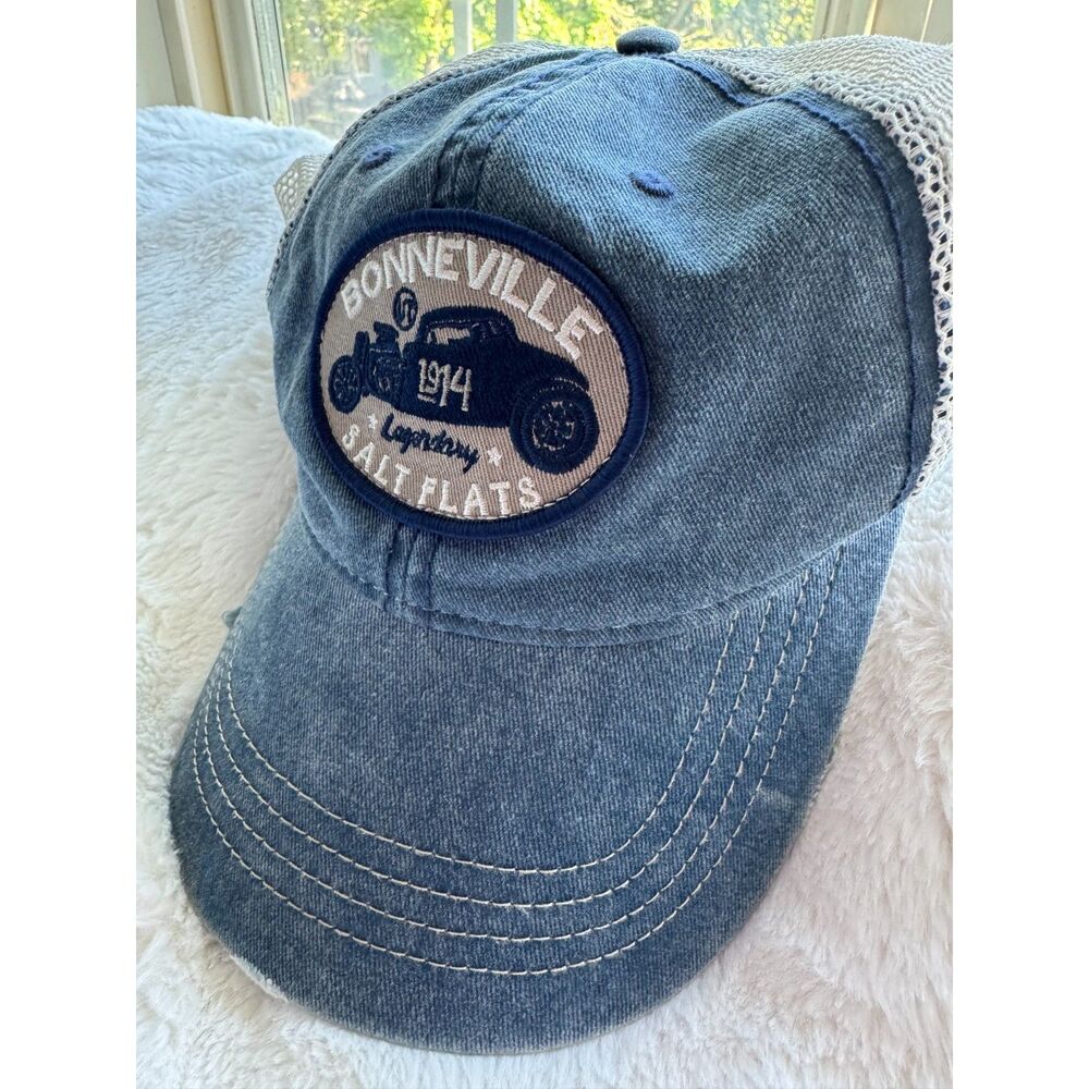 G54 Automotive Bonneville 1914 Legendary Salt Flats Denim Mesh Trucker Hat Cap